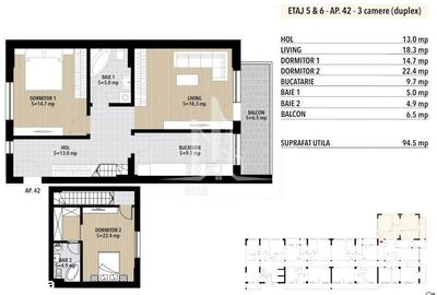 Apartament cu 3 camere în Central