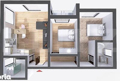 Apartament cu 3 camere decomandat în Central - 3