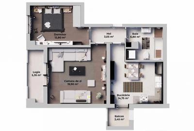 Apartament cu 2 camere decomandat în Periferie - 1