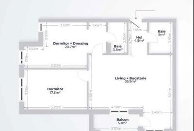 Apartament cu 3 camere în Central