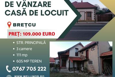 Casă individuală cu 3 camere în Brețcu