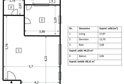 Apartament cu 2 camere semidecomandat în Giurgiului - 5