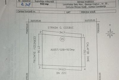 Teren de 923 mp, în Mircea Vodă - 1
