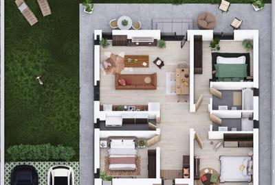 CASA INDIVIDUALA pe parter,curte imprejmuita,parcare,Balotesti-Ilfov - 1