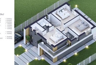 Casa individuală P+1 util 180 mp 5 camere - 9