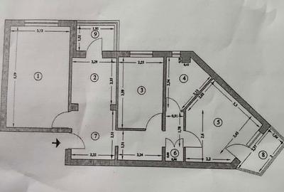 Apartament cu 3 camere decomandat în Central - 1