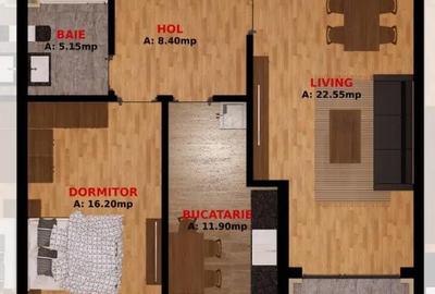 Apartament cu 2 camere semidecomandat în Dobroești - 9
