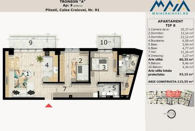 Apartament cu 3 camere decomandat în Craiovei - 8