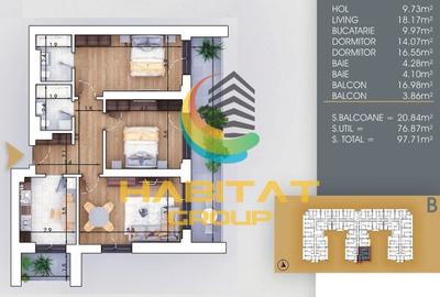 Pallady 3 camere decomandat 98 mp la 8 minute metrou N.Teclu - 2