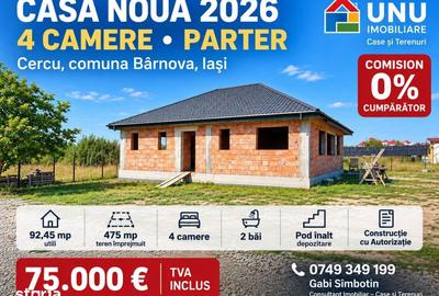 Casă cu 4 camere cu Teren 475 Mp în Bârnova