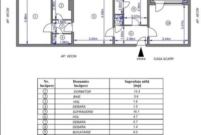 PODU ROS - CANTEMIR - 3 CAMERE 67MP ETAJ 1 - RENOVAT - FARA RISC SEISMIC - LIBER - 11