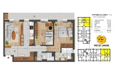 Apartament cu 3 camere decomandat, mobilat în Exterior Vest - 2