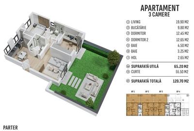 PRELUNGIREA GHENCEA -----> COKET RESIDENCE----> APARTAMENT  CU CURTE 95.000 - 2