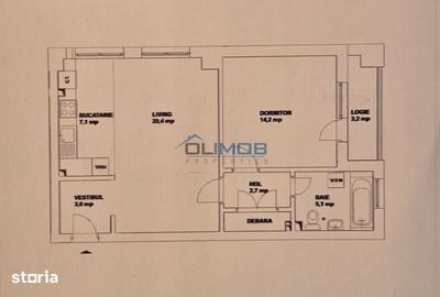Apartament cu 2 camere semidecomandat în Nord