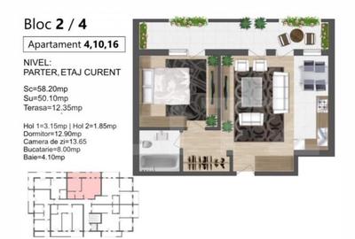 Apartament 2 camere in bloc nou finalizare primavara - 2