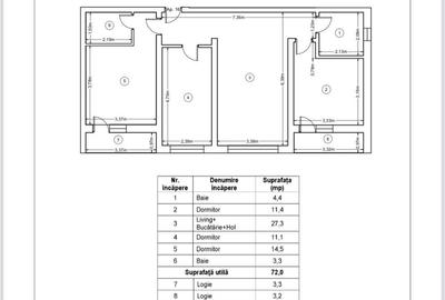 Apartament cu 4 camere decomandat în Ipotești