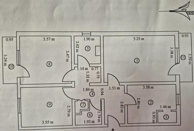 Apartament cu 3 camere decomandat în Central - 1