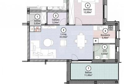 Apartament cu 2 camere semidecomandat în Moșnița Nouă - 1