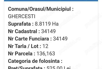 Teren de 90000 mp, în Ghercești