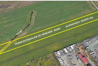 Teren extravilan de vânzare – Orașul Arad, jud. Arad (Vis-a-vis de Sameday) - 1