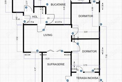 Apartament cu 4 camere decomandat în Turda - 4