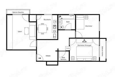 Apartament de vanzare ?tei 3 camere, luminos ?i bine compartimentat - 7