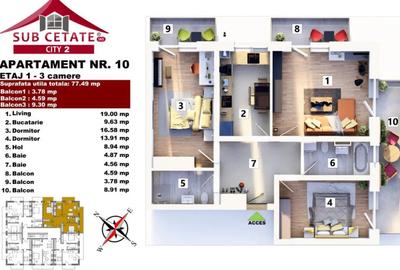 Apartament cu 3 camere decomandat în Sânpetru - 3
