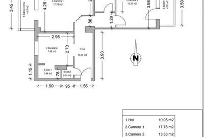 OCAZIE! Apartament 2 camere zona BUCOVINA etaj 3 cu 2 balcoane model mare - 3