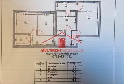 Apartament cu 3 camere decomandat în C5 - 13