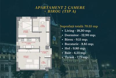 Apartament cu 3 camere în Bucium - 11