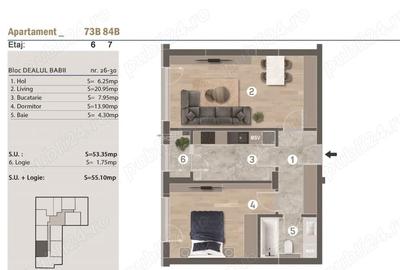 Apartament cu 2 camere decomandat în Brâncoveanu - 15