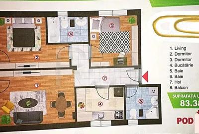 Apartament 3 camere, 2 bai, Bragadiru strada Diamantului 192-194