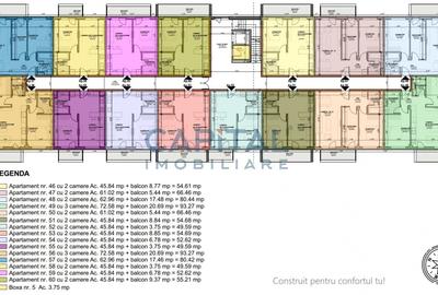 Apartament de vanzare, 2 camere, 54mpc, lift, bloc nou, comision 0% - 3