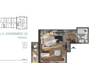 Apartament o camera, 40 mp, etajul 4, zona Elite - 1