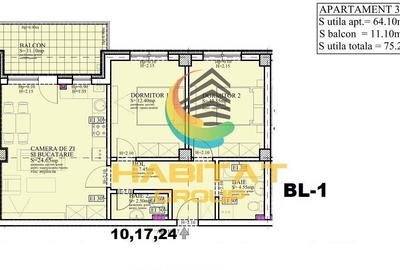 Apartament cu 3 camere semidecomandat în Titan - 2
