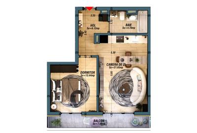Apartament cu 2 camere în Universității - 14