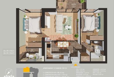 Apartament cu 3 camere în 13 Septembrie - 4