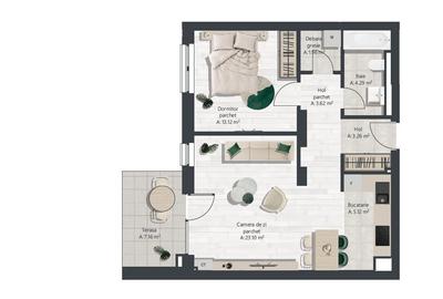 Apartament cu 2 camere decomandat în Exterior Vest - 7