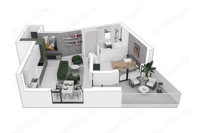 Apartament cu 2 camere semidecomandat în Mehala - 2