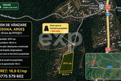 Teren Construcții intravilan de 3015 mp, în Moșoaia - 3