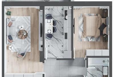 Apartament cu 2 camere decomandat în Nufărul