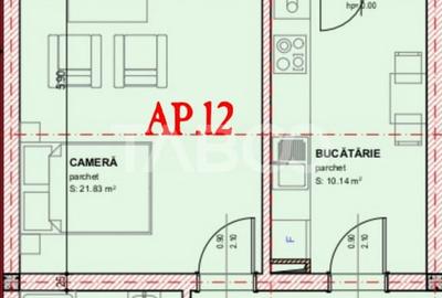 Garsoniera de vanzare decomandata 47 mpu balcon loc parcare Selimbar - 3