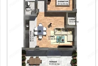 Apartament cu 2 camere semidecomandat în Torontalului - 1