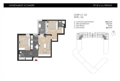 Apartament cu 3 camere semidecomandat în Străulești - 21