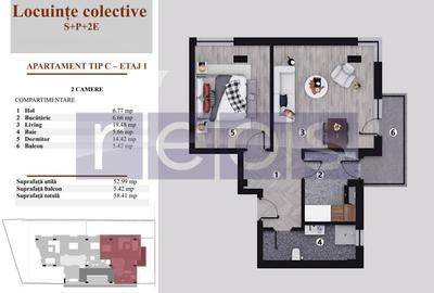 Apartament cu 2 camere decomandat în Jiului - 7