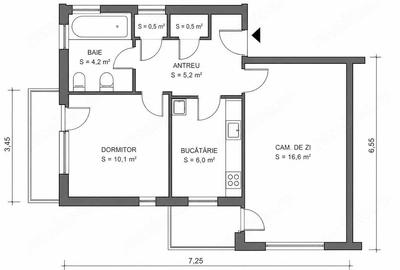 Apartament cu 2 camere decomandat în Decebal