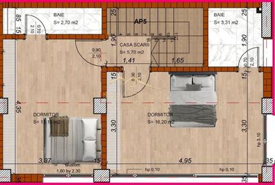Apartament de vanzare 3 camere tip Duplex***Curte 110mp***Piata Domenii - 22