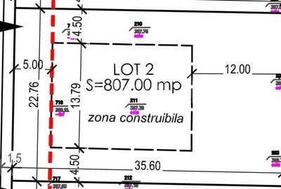 Teren Construcții intravilan de 807 mp, în Borhanci
