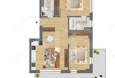 Apartament cu 3 camere semidecomandat în Dâmbul Rotund - 1