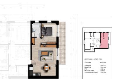 Apartament cu 2 camere semidecomandat în Bucium - 14